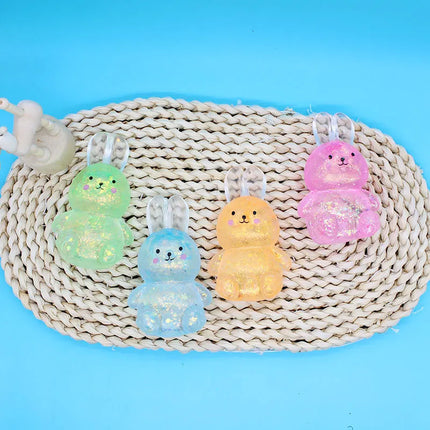 Anti-stress Soft TPR Slow Rebound Sequins Maltose Pinch Adult Toy Stress Relief Elastic Squeezing Colored Rabbit Decompression