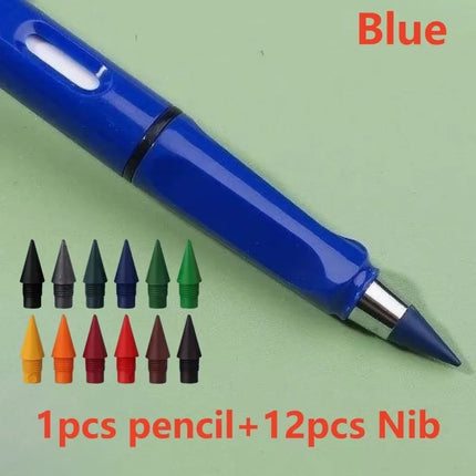 1/2set Kawaii 12 Colors Eternal Pencil No Ink Unlimited Pencils School Kids Art Painting Color Sketch Writing Stationery