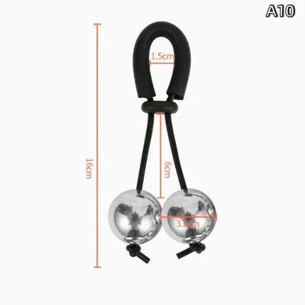 1Pcs Male Penis Ring Weight-Bearing Cock Ring with Steel Ball Heavy Stretcher Penile Training Exercise Device for Erection