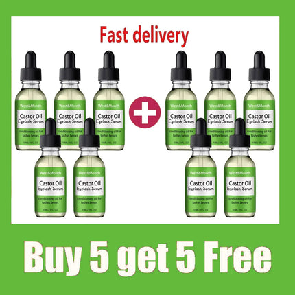 Castor Oil Eyelash Growth Serum With Brush Multipurpose Hair Eyebrow Eyelash Growth Thick Essence Nourishing Moisturize Liquid
