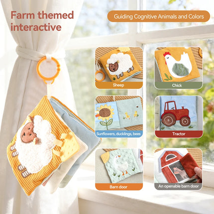 Soft Baby Sensory Toy Cloth Book Tissue Box Security Blanket Plush Cube Crinkle Sounds Mirror Fine Motor Skills 9 Styles Toys