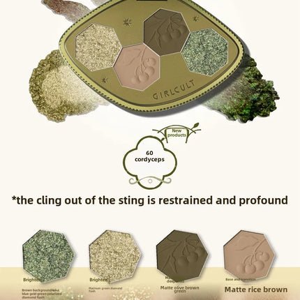 Girlcult compendium Eyeshadow 4 Color Chameleon Smoke Shimmer Glitter Eyeshadow Highly Pigmented Eye Palette Natural Colors