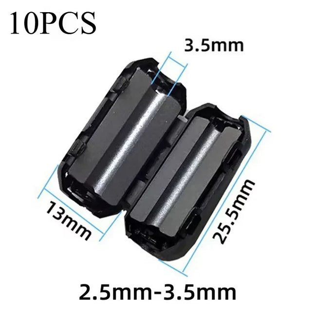 5Pcs 3.5/5/7/9/13mm Toroidal Core Ferrite Bead Clip Choke EMI RFI Noise Filter Clip For USB/Video Cable Power Cord