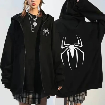 Hunter X Hunter Spider Print Anime Zipper Hoodie Men Women Gothic Y2K Zip Up Jacket Hoodies Casual Sweatshirt Coat Streetwear