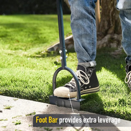 Metal Half-Moon Shovel - A Heavy-Duty Manual Lawn Trimming Tool with an Ergonomic Handle, Suitable for Patios and Gardens.