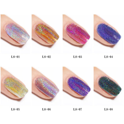 Misscheering 7ml Nail Gel Polish Glitter Laser Nail Polish Colorful Sparkling Sequins Soak Off  Varnish Nail Art Decoration