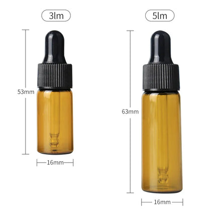 50/100PCS 1-5/ML Essential Oil Glass Refillable Eye Empty Dropper Bottle Container TravelPortable for Essential Oils, Perfumes