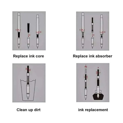 1-100Pcs/Set Retro Metal Fountain Pen Replaceable Ink Elegant Gift for Writing Stationery Office School Supplies