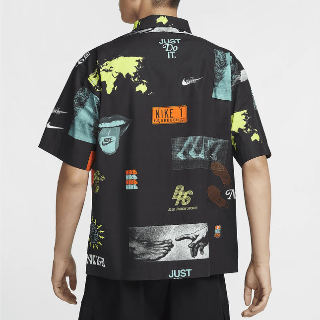 Nike Official Genuine Sportswear Men's Retro Lapel Print T-Shirt HM4453-010