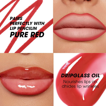 2pcs/Set Smooth Lip Liner+Lip Gloss Set Waterproof Liner Lip Combo Makeup, Long-Lasting Moisturizing Makeup Plump