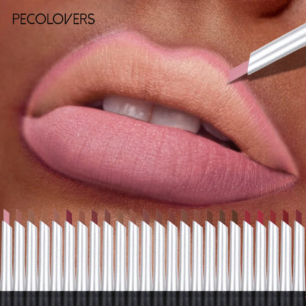 Slanted Tube Lip Liner, Lipstick Lip Pencil, Waterproof Lipstick Pen,Long-Lasting,Matte Lip Liner