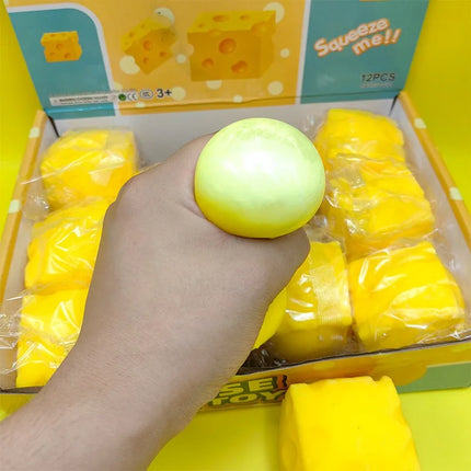 & Cheese Squishy Toy Simulation Cheese Squeeze Toy Soft Cute Decompressing Pinching Cheese Sticky Slow Rebound for Adults Toy