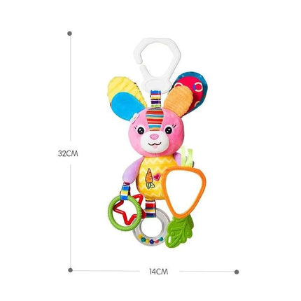 Baby Hanging Rattles Soft Toy Multifunctional Sensory Cartoon Animal Wind Chime Plush Toy Baby Stroller and Bed Baby Toy Gifts