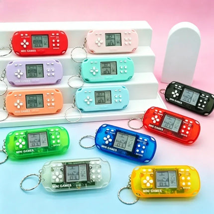 Hot Selling Mini Handheld Game Keychain Classic Tetris Retro Pocket Electronic Game Machine 26 Games Surprise Gift