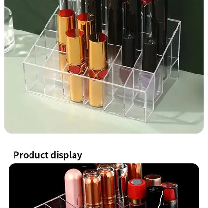 24 Grid Lipstick Holder Acrylic Cosmetics Storage Box Can Store And Sort Lipstick Nail Polish And Jewelry Display Rack