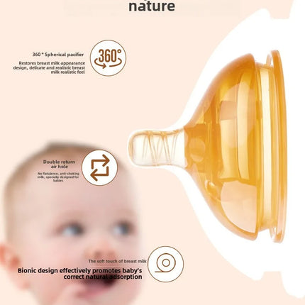 1 Pc 7cm Wide Big Mouth Nipple Pacifier 100% Bpa Free Spoon Straw Nipple Head Gravity Ball Replacement Head For Baby Milk Bottle