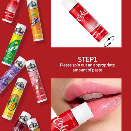 8PCS Soda-Inspired Lip Balm Set, Long-Lasting Moisture & Anti-Chapping, 8 Scents, Ideal for Daily Use & Holiday Gift Giving