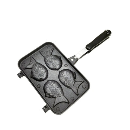Kitchen Japanese Fish Shaped Waffle Cake Maker Pan Taiyaki 2/4 Pan Fry Pan Waffle Molds Cake Bake Dessert Cooking for Home DIY
