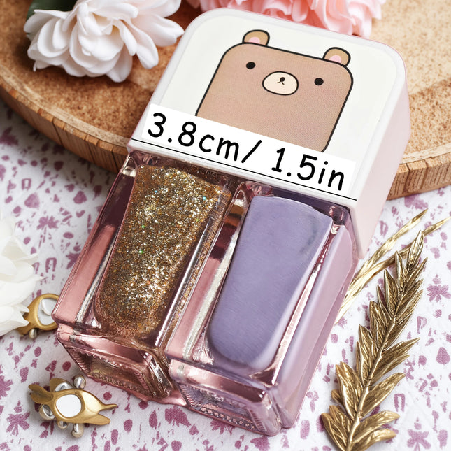 D12 Dingxiang Manor 2-Bottle Set Nail Polish No-Bake Quick-Dry Long-Lasting Peelable Water-Based Triple Color Nail Polish
