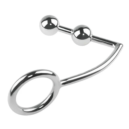 Metal Anal Hook Male Chastity Cock Ring with Anal Plug Balls Butt Plug Adultos Sex Toys for Men Strap on Prostate Massager Tool