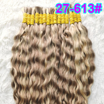 Wholesale Red Deep Wave Hair Bulk for Boho Braids 100% Human Hair Extensions No Weft Blonde Red Curly 613 Vietnamese Hair 30inch