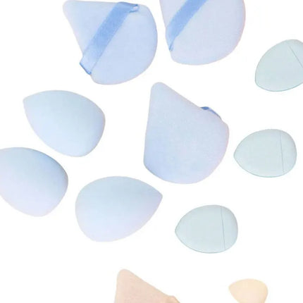 Solid color 12PCS makeup sponge set, loose powder and finger catching Thumb Puff Cotton Mini Powders Puffs Soft Makeups EggsSets