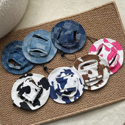 Pet Hat Cat Bucket Hat Dog Sun Hat Pet Accessories Suitable for Small and Medium Dogs and Cats