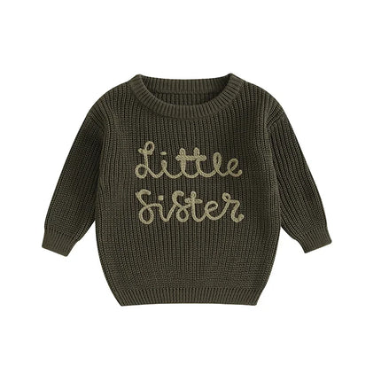 0-18months Toddler Girl Sweaters Long Sleeve Letter Embroidery Knit Pullover Sweaters For Baby Girls