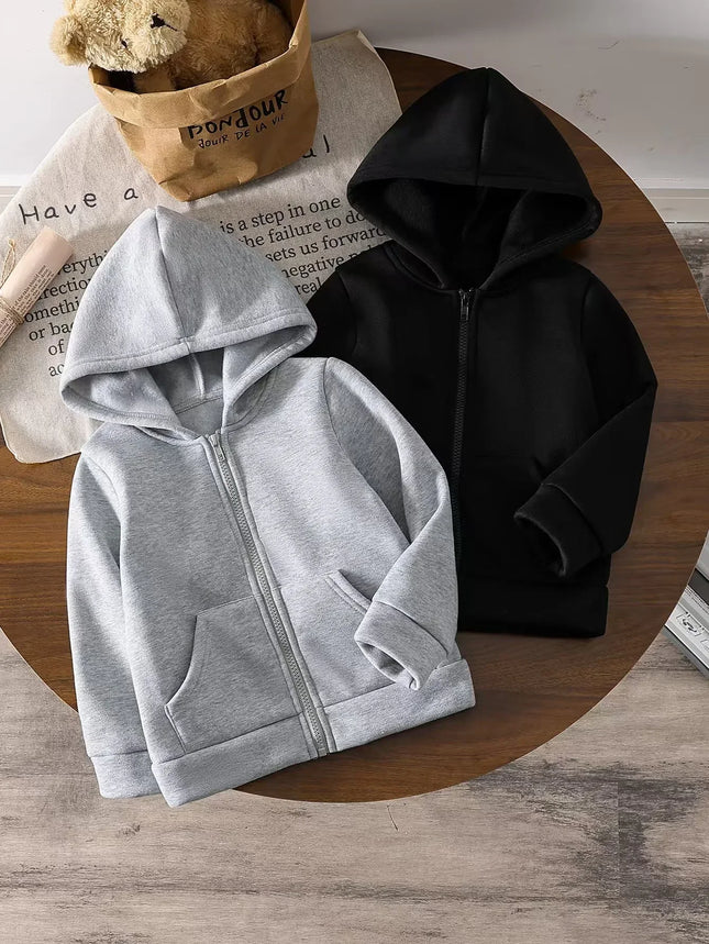 Casual Hoodie for Boys And Girls Zipper Long Sleeve Teen Hooded Sweatshirt Spring Autumn School Kids Sportswear Top