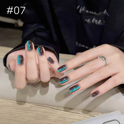 MN 10ml 1-12pcs 2025 Autumn Blue Brown Cat Eye Gel Nail Polish Popular Flash Chocolate Glass Beads Nails Black Nails Christmas
