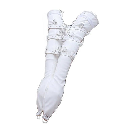 BDSM Bondage Leg/Arm Binder,Behind Back Straight Jacket,SM Leather Armbinder Restraint Slave Lockable Glove With Shoulder Straps