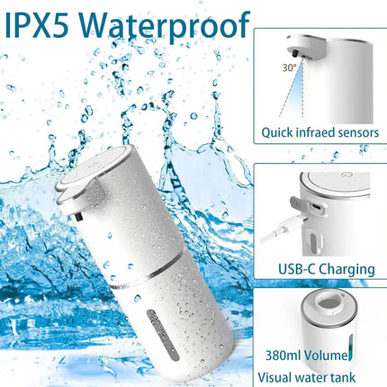 Automatic Liquid/Foma Soap Dispenser, Touchless Electric Dispenser, USB Rechargeable with Infrared Sensor for Bathroom,Kitchen