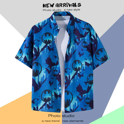 New Summer Casual Short Sleeved Shirt Korean Version Fashionable Men's And Women's Loose Collar Hawaiian Seaside Flower Shirt