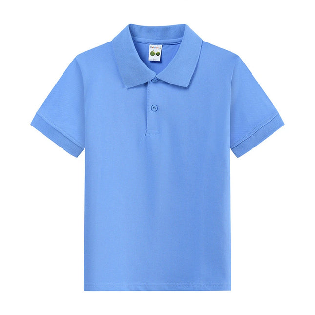 Hot Selling Boys Polo Shirt Children 15 Colors Custom Logo Short-Sleeve High-end eco-friendly cotton Clothes Teens Kids Tshirts