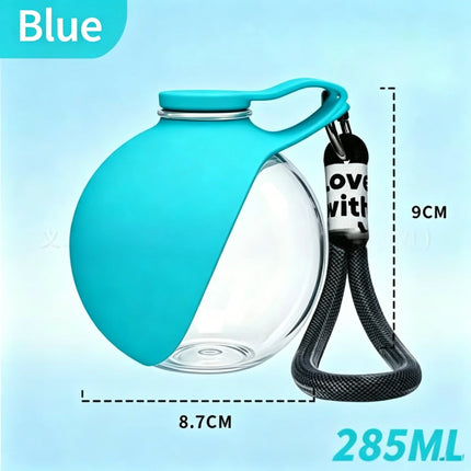 285ML Portable Leak Proof Pet Drinking Pot Outdoor Water Feeding Tool for Walking Pet 304 Stainless Steel Foldable Silicone Sink
