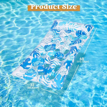 JOYFY 2Pack Adults Inflatable Pool Floats Mat with Headrest Sun Tanning Raft Lake Beach Swimming Pool Party Balloons Toys