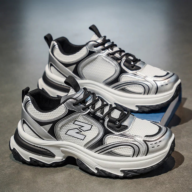 2025 New Thick - Soled Height - Increasing Men's Sneakers, Retro Style Mesh Breathable Versatile Casual Shoes