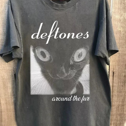 Deftones Tour 2026 T-shirt Around The Fur Album Graphic T-shirts Short Sleeve Cotton Summer T-shirt Hip Hop Band Fashion Tees