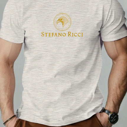 Men's cotton T-shirt, eagle head summer round neck short-sleeved graphic breathable fashion casual T-shirt