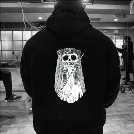 2025 unisex high-quality Santa Claus death hooded sweatshirt, trendy and fashionable, versatile vintage classic sportswear.