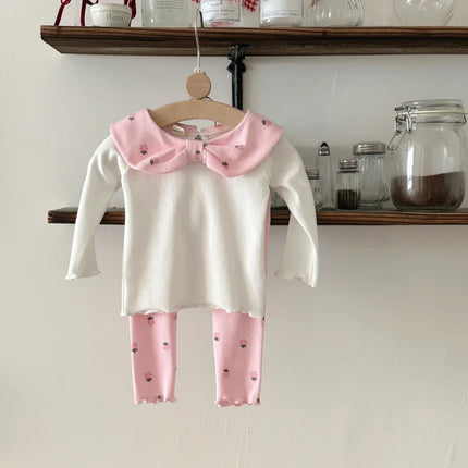 Toddler Baby Boy Girls Set Lamb Fleece Long Sleeve Sweatshirt+Pants 2pcs/Set Baby Autumn Winter Clothing Newborn