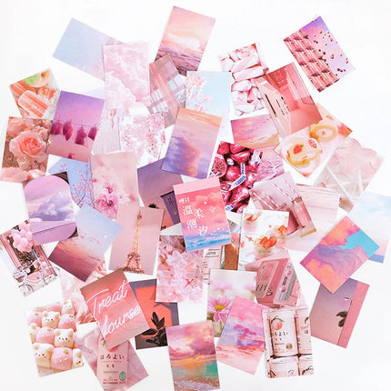 50 Sheets World scenery Style Sticker Book Coated paper Journal DIY Material Decoration Sticker Memo Pad Scrapbook Stationery