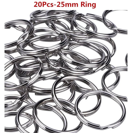 Silver Plated Metal Blank Keyring Keychain Charms Split Ring Keyfob Key Holder Link Rings Women Men DIY Key Chains Accessories