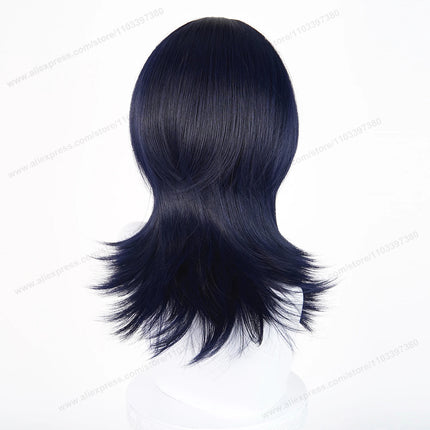 Hoshi Kirara Cosplay Wig 45cm Short Black Blue Women Wigs Anime Cosplay Wig Halloween Heat Resistant Synthetic Hair
