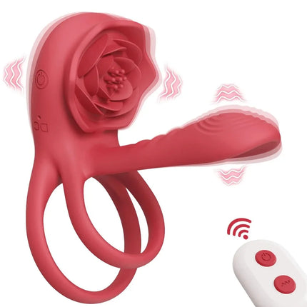 Powerful Rose Vibrating Cock Ring Vibrator Penis Sleeve Sucking Stimulator G-spot Erection Ring Clitoral Couples Adult Sex Toys