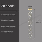 20 heads / gold / white light