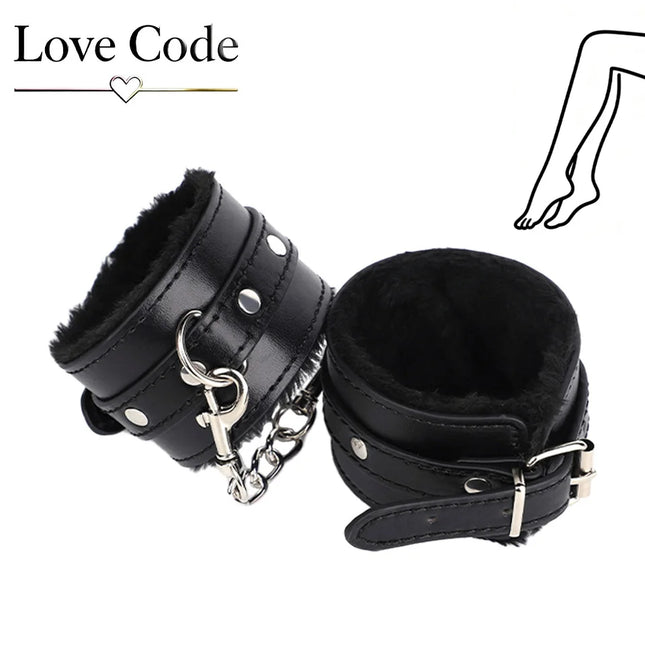 SM Handcuffs Sex Ankle Cuff BDSM Bondage Restraints Soft Plush Handcuff Adult Game 18+  Couple Sextoy Sex Supplies