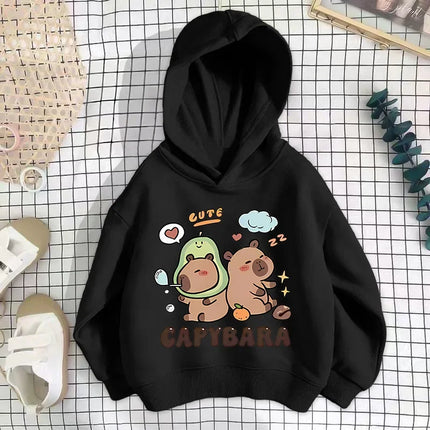 Autumn Winter Capibara Cute Printed Children's Hoodies Casual Fashion Kid Sweatshirt Girl Boy Clothing Warm Long Sleeve Pullover