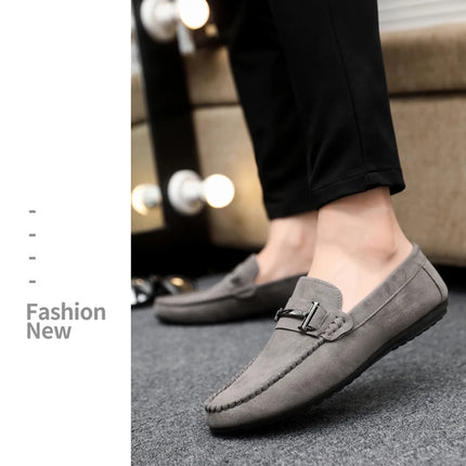 2025 Spring and Autumn driving soybean shoes business casual men's shoes versatile comfortable work shoes black and grey
