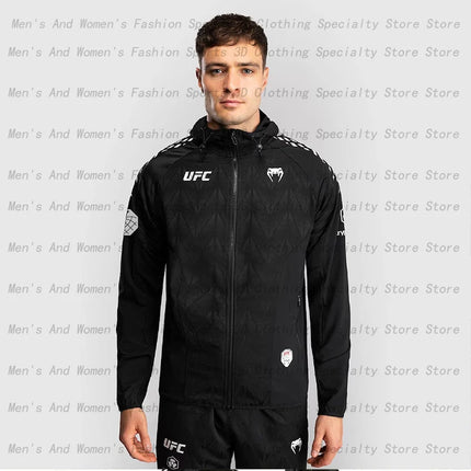 2026 New Men's UFC Zenith Black/Gold Authentic Fighting Night Champion Full Zipper Hoodie 3D Outdoor Extreme Sports Large Top6XL